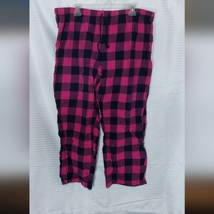 3/$5 Women's XXL Sleep Chic Pink/Black Check Flannel Pajama Bottoms
